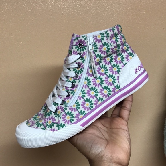 Rocket Dog Jazzin Pastel Floral High Top Sneakers - Picture 10 of 17